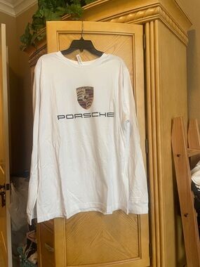 Bella canvas Porsche white long sleeve tee shirt size xl